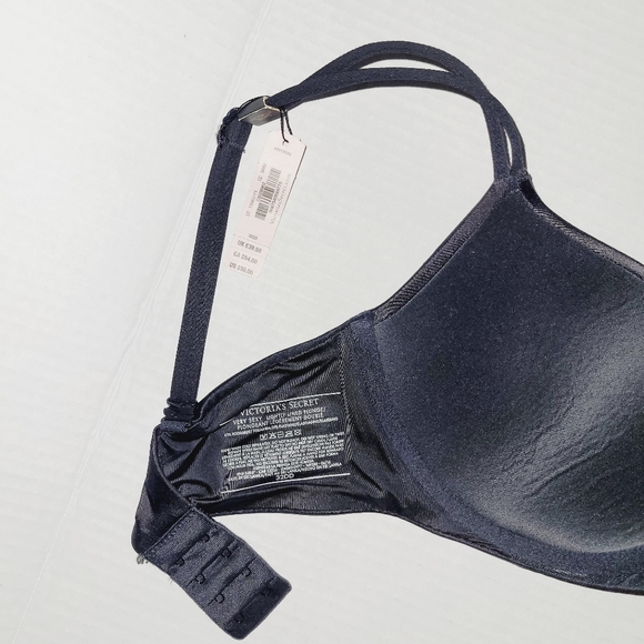 Victoria Secret Very Sexy Lightly Lined  Plunge Black Bra 32DD Adjustable Straps - Picture 3 of 5